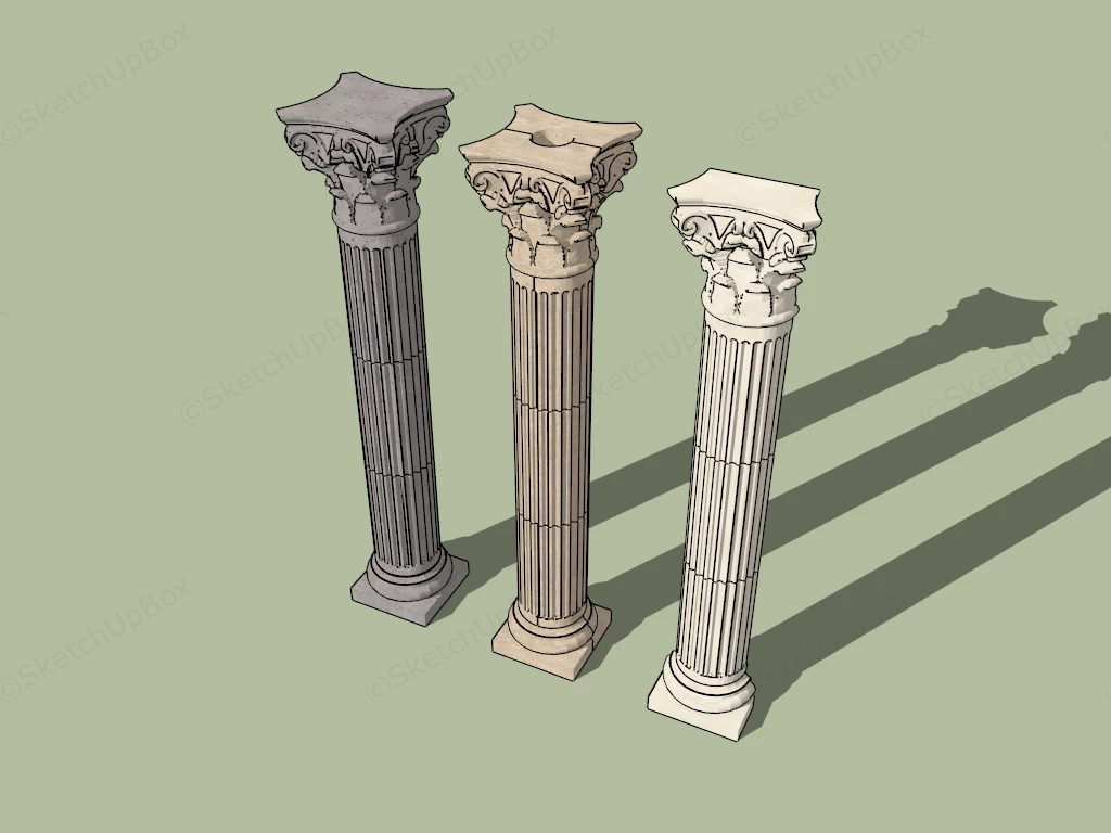 Roman Pillars sketchup model preview - SketchupBox