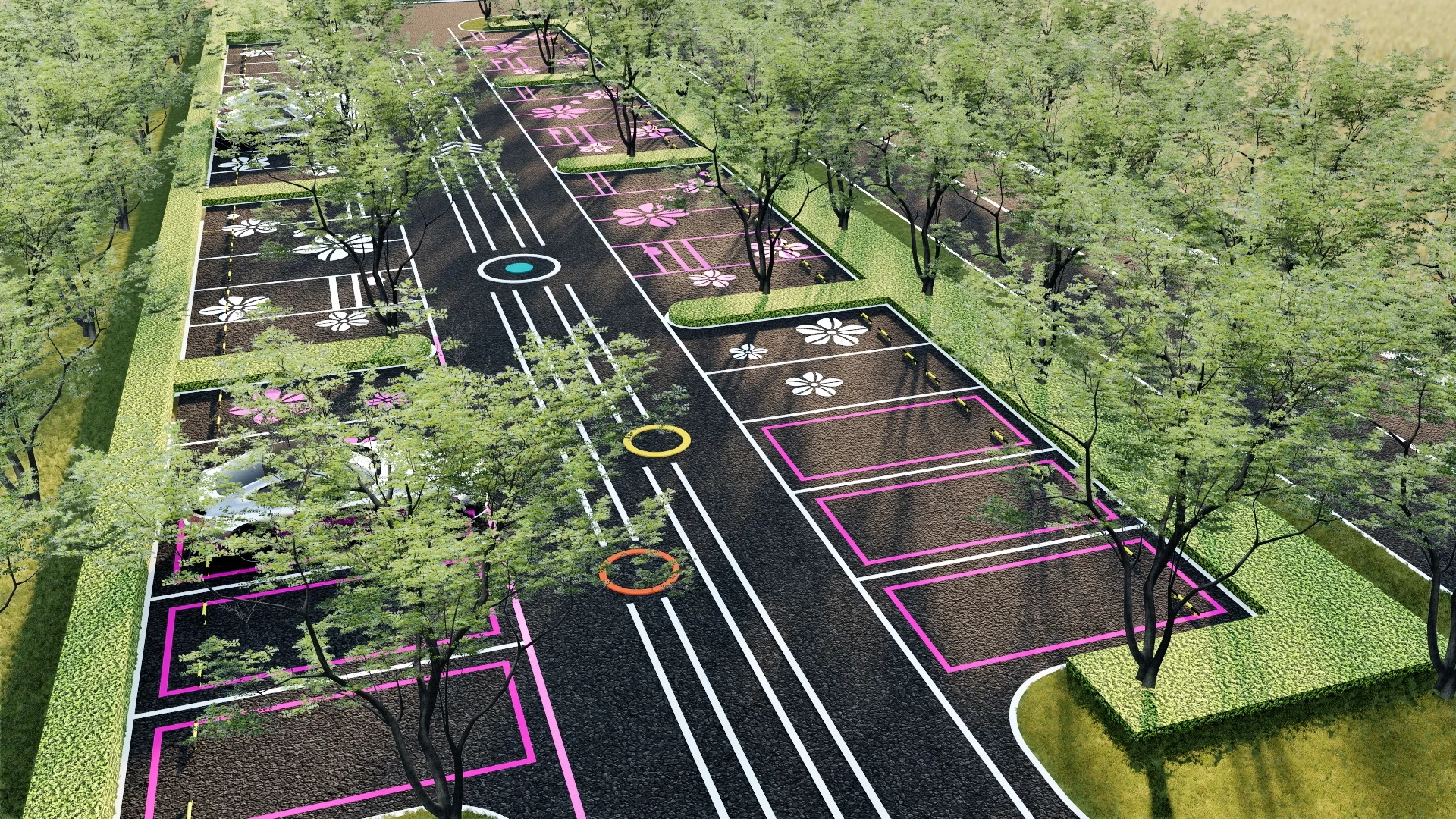 Stylish Parking Lot Design sketchup model preview - SketchupBox