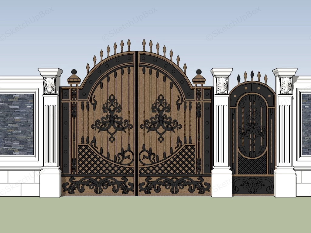 Antique Victorian Style Gate sketchup model preview - SketchupBox