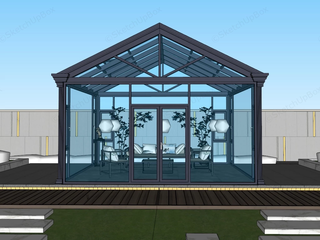 Enclosed Patio SunRoom sketchup model preview - SketchupBox