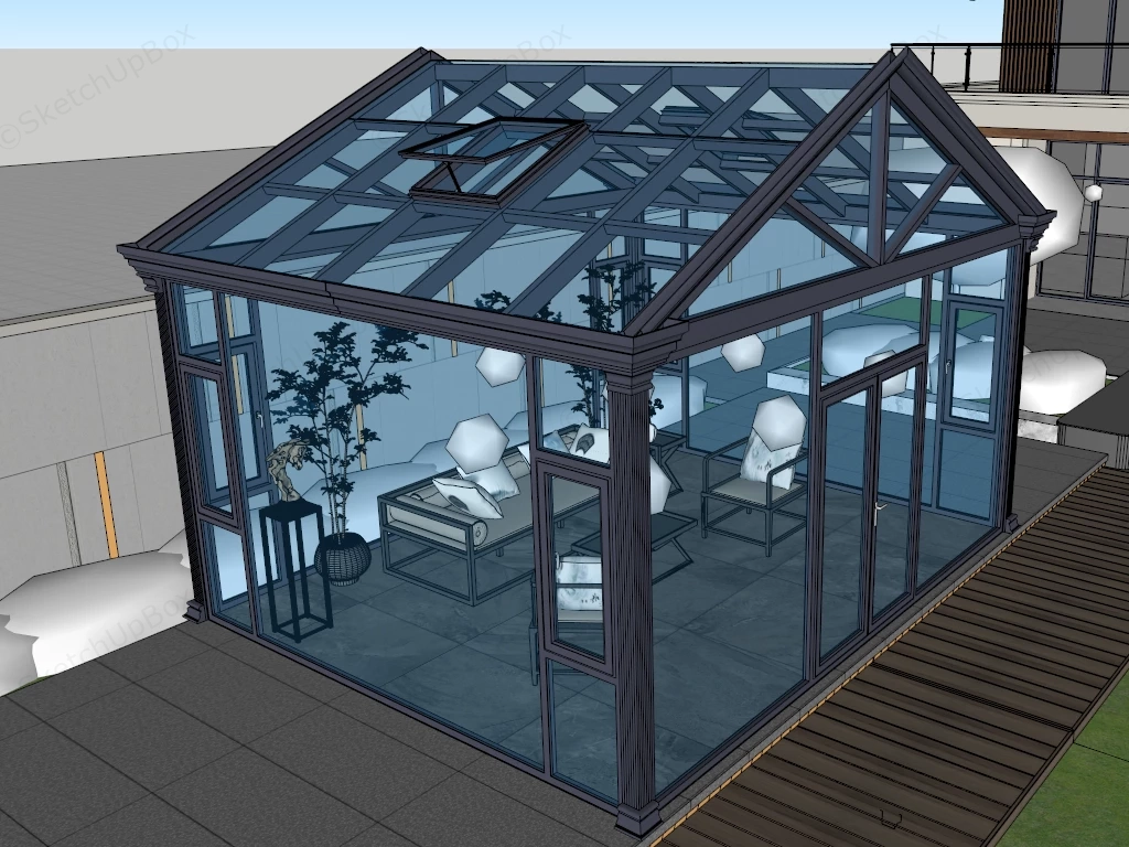 Enclosed Patio SunRoom sketchup model preview - SketchupBox