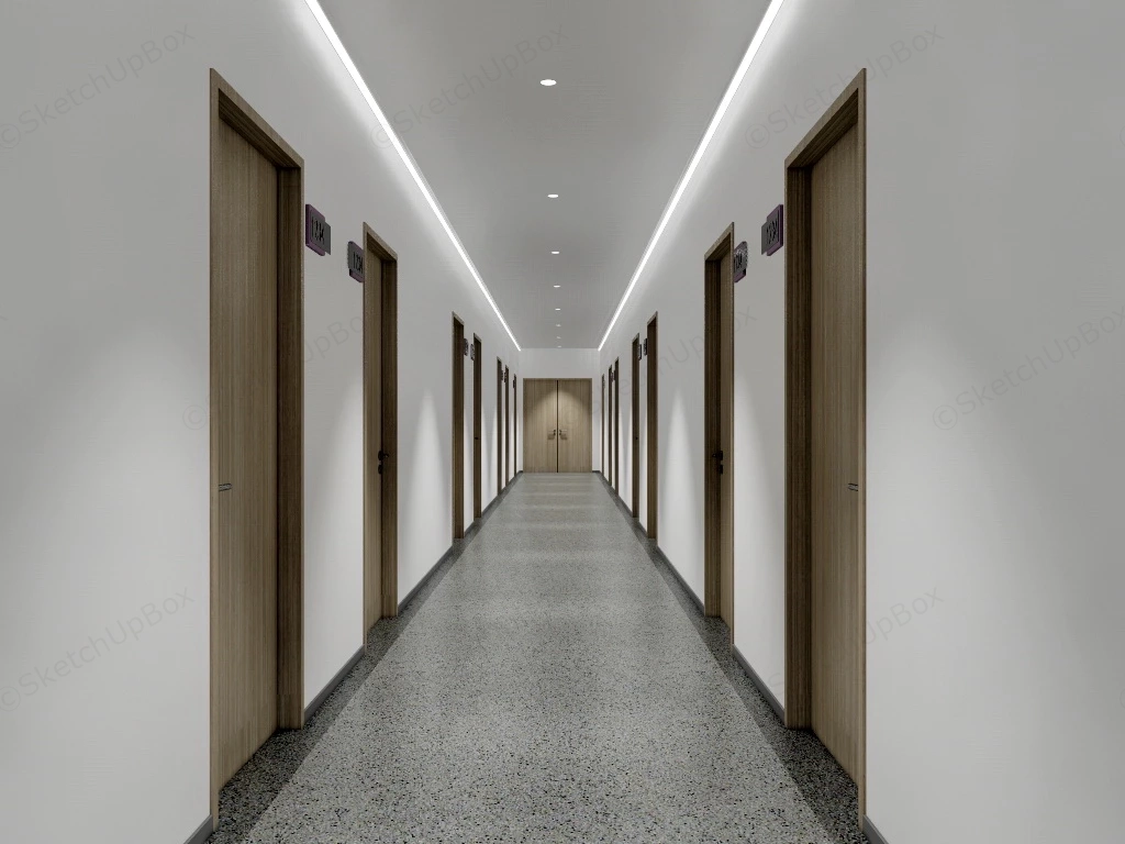Office Corridor Design sketchup model preview - SketchupBox