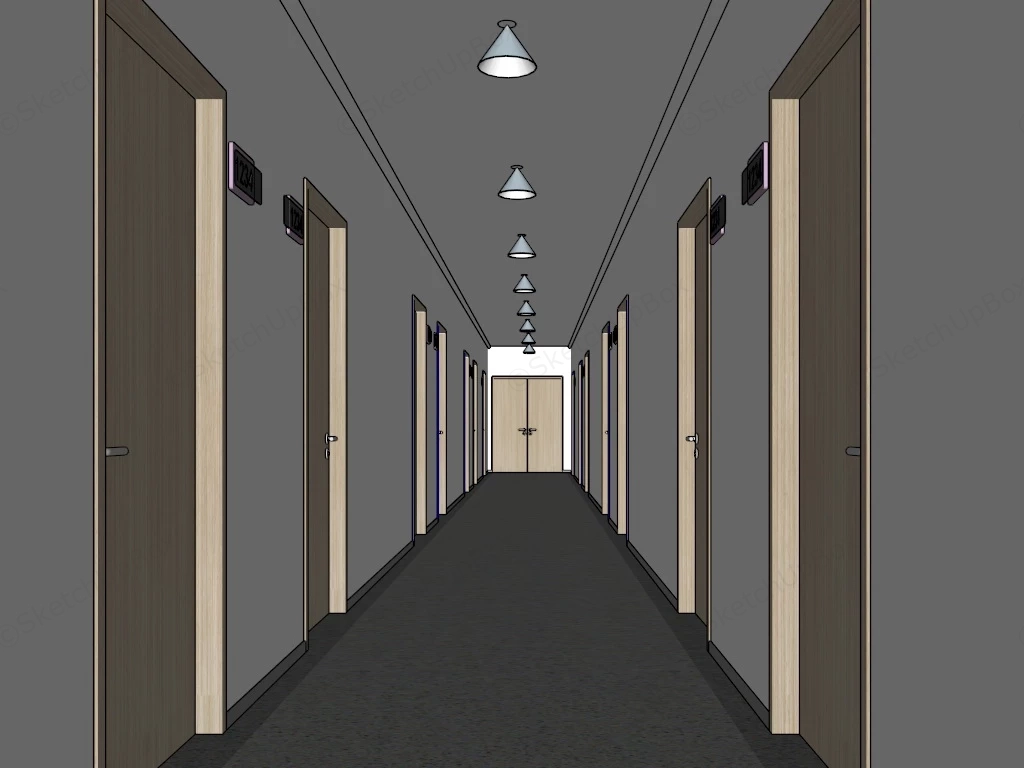 Office Corridor Design sketchup model preview - SketchupBox