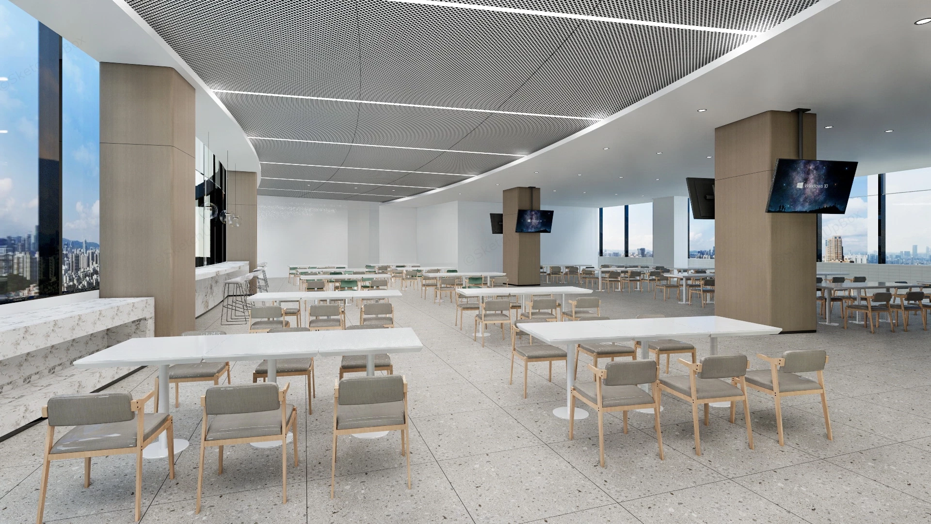 University Canteen Design sketchup model preview - SketchupBox