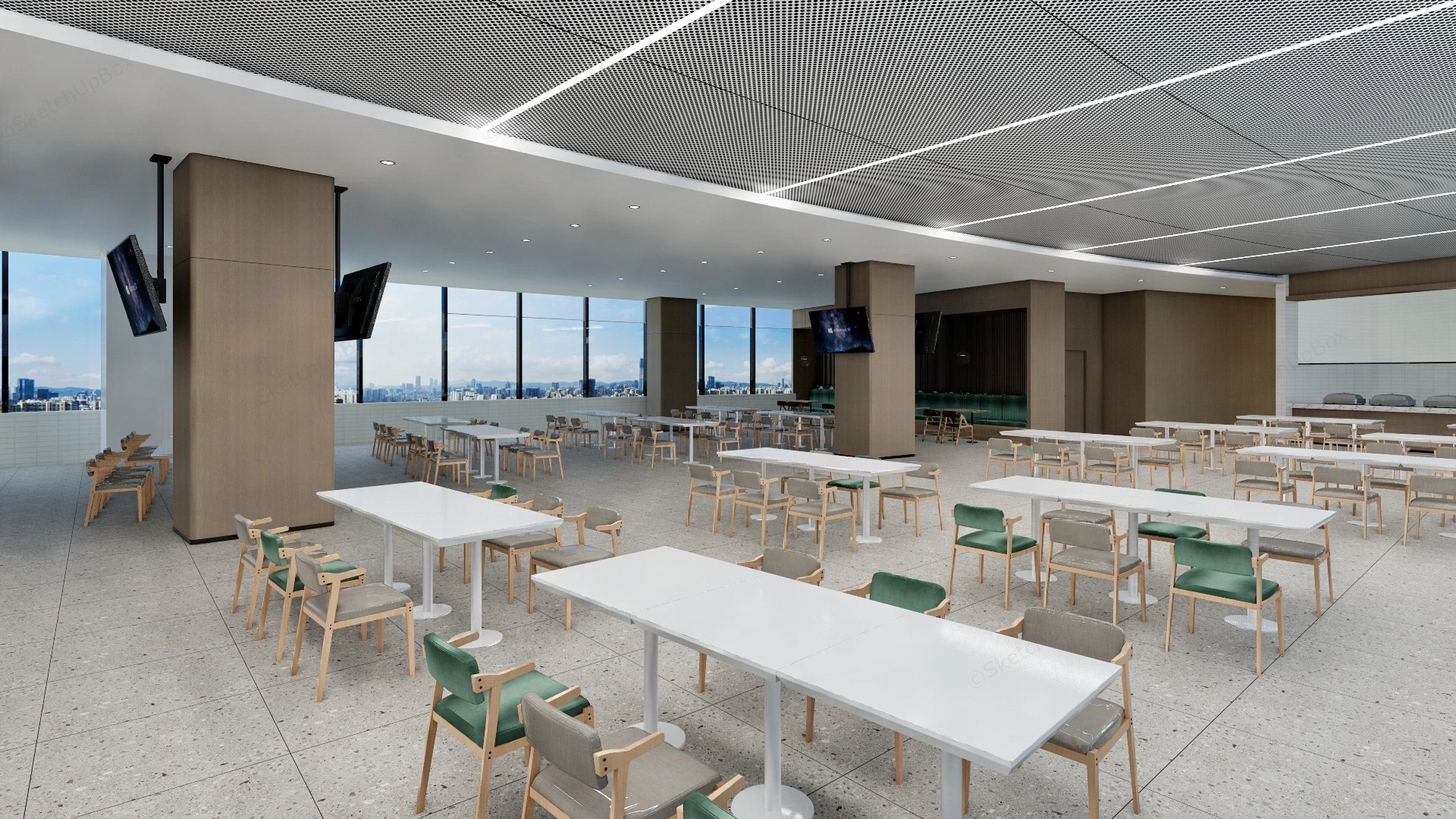 University Canteen Design sketchup model preview - SketchupBox