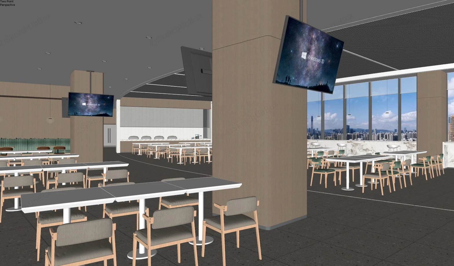 University Canteen Design sketchup model preview - SketchupBox