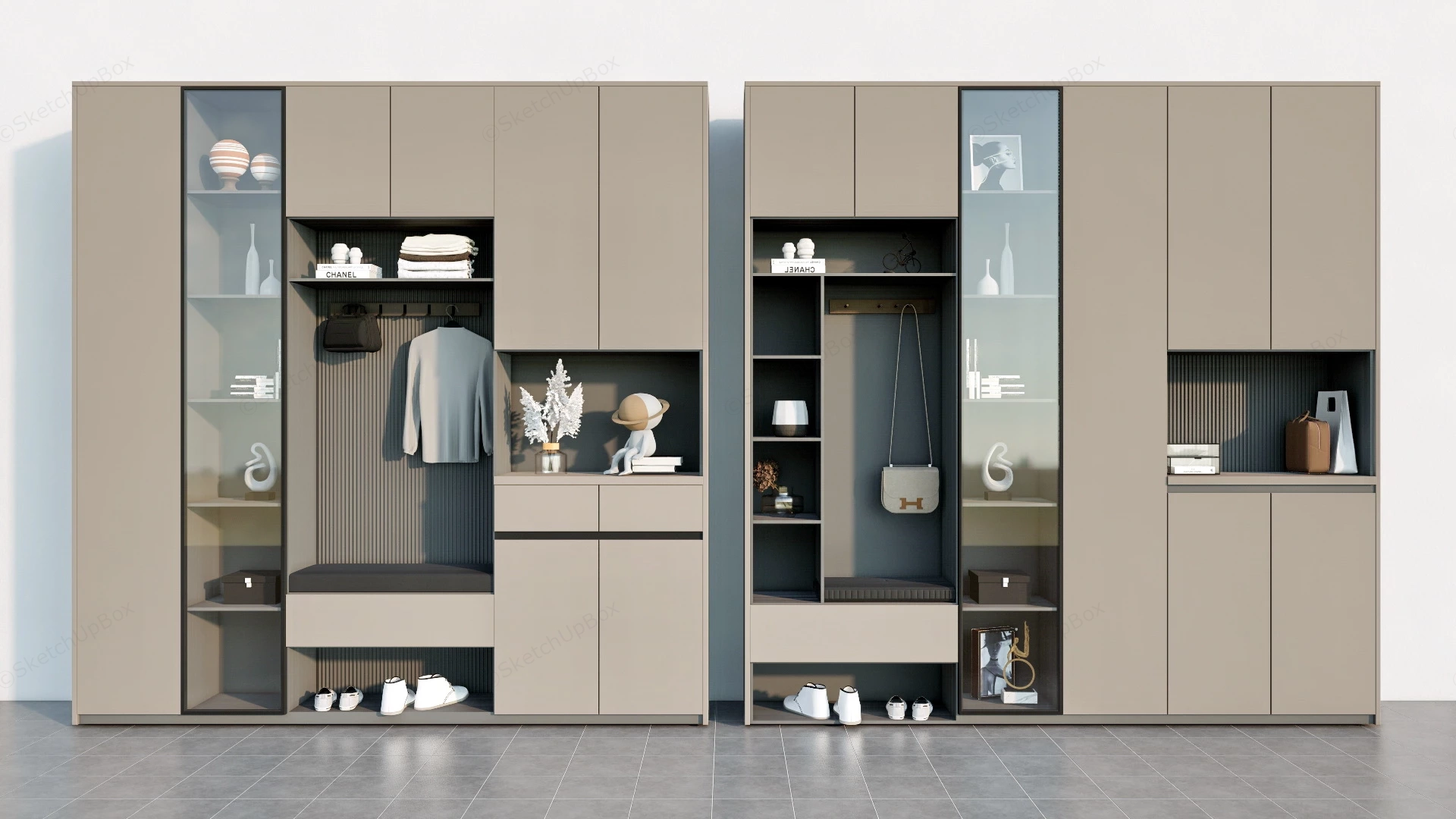 Mudroom Storage Cabinet Design sketchup model preview - SketchupBox