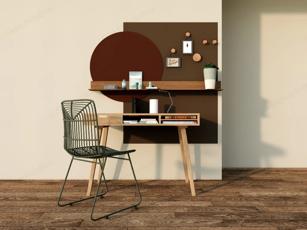 Minimalist Home Office Idea sketchup model preview - SketchupBox
