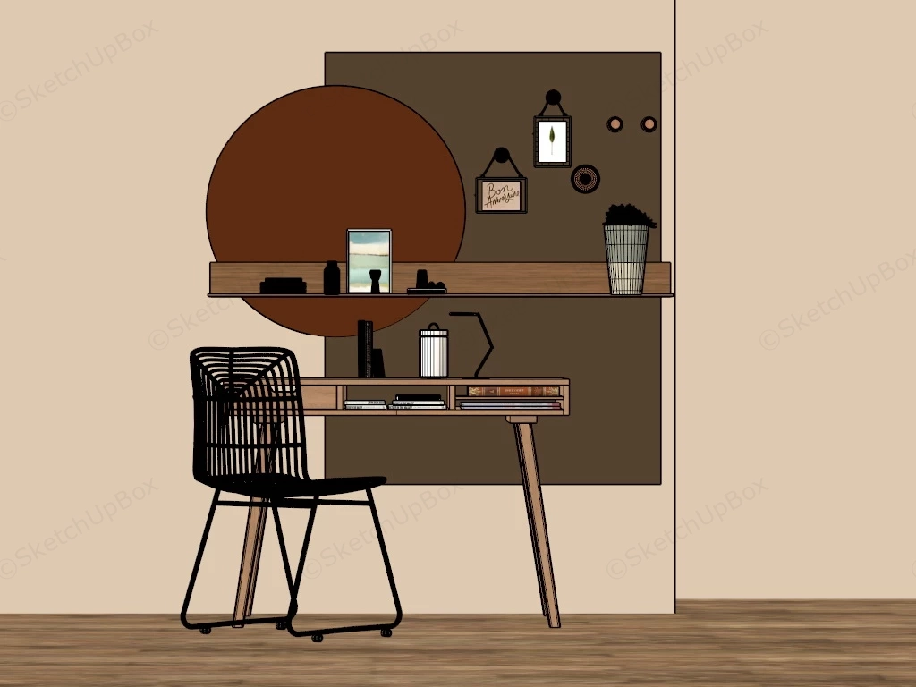 Minimalist Home Office Idea sketchup model preview - SketchupBox