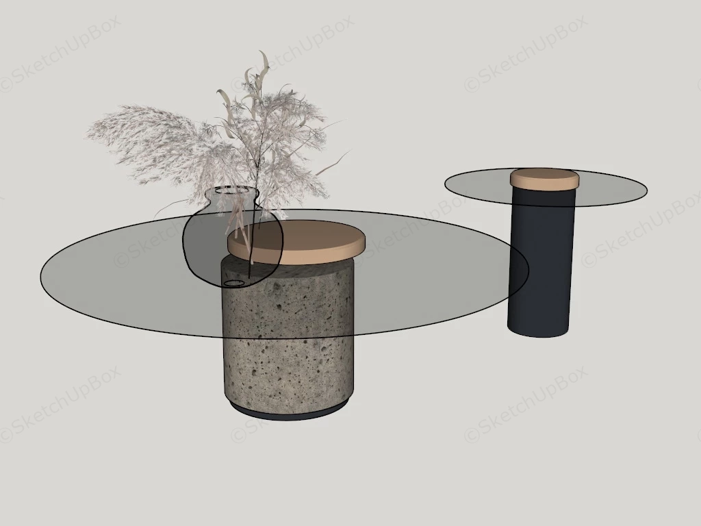 Nesting Glass Coffee Tables sketchup model preview - SketchupBox