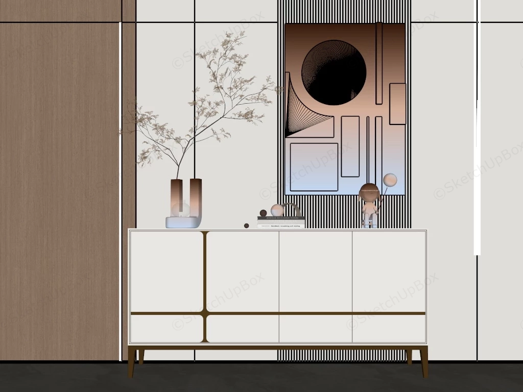 Entryway Accent Console Cabinet sketchup model preview - SketchupBox