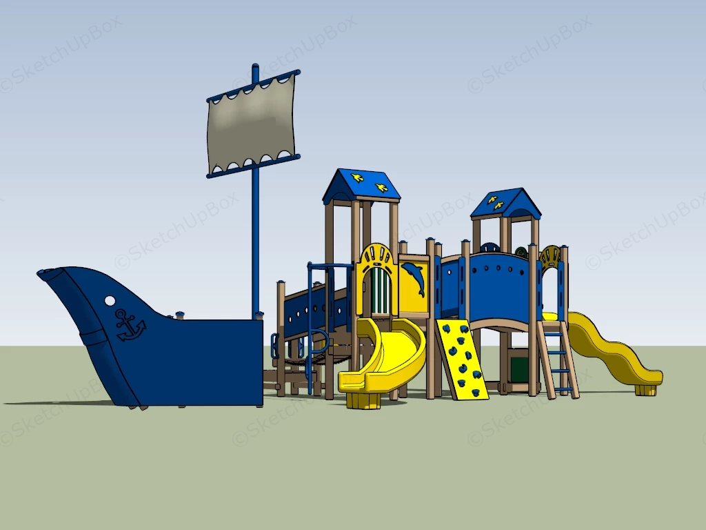 Pirate Ship Playset sketchup model preview - SketchupBox
