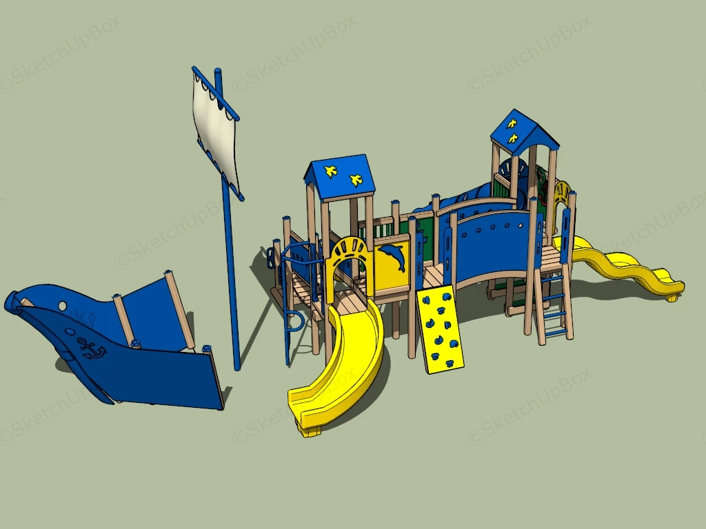Pirate Ship Playset sketchup model preview - SketchupBox