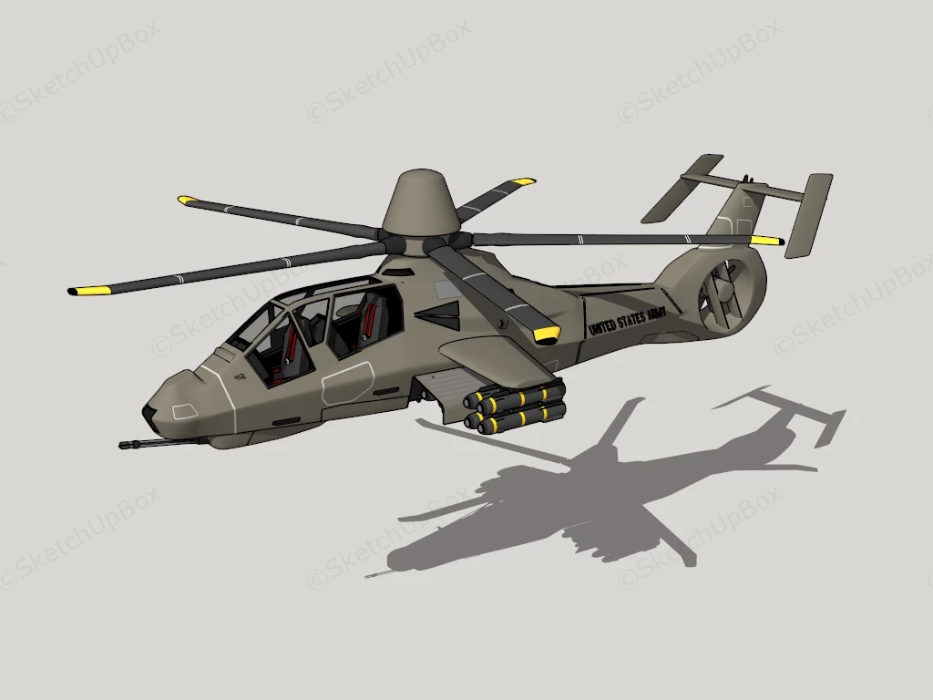 Us Army Military Helicopter sketchup model preview - SketchupBox