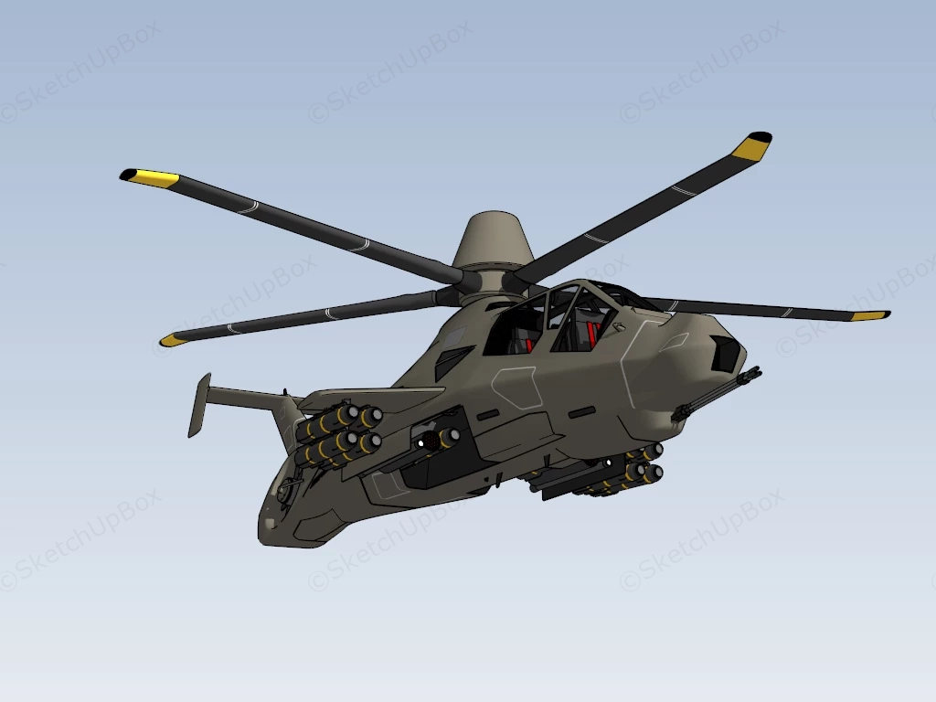 Us Army Military Helicopter sketchup model preview - SketchupBox