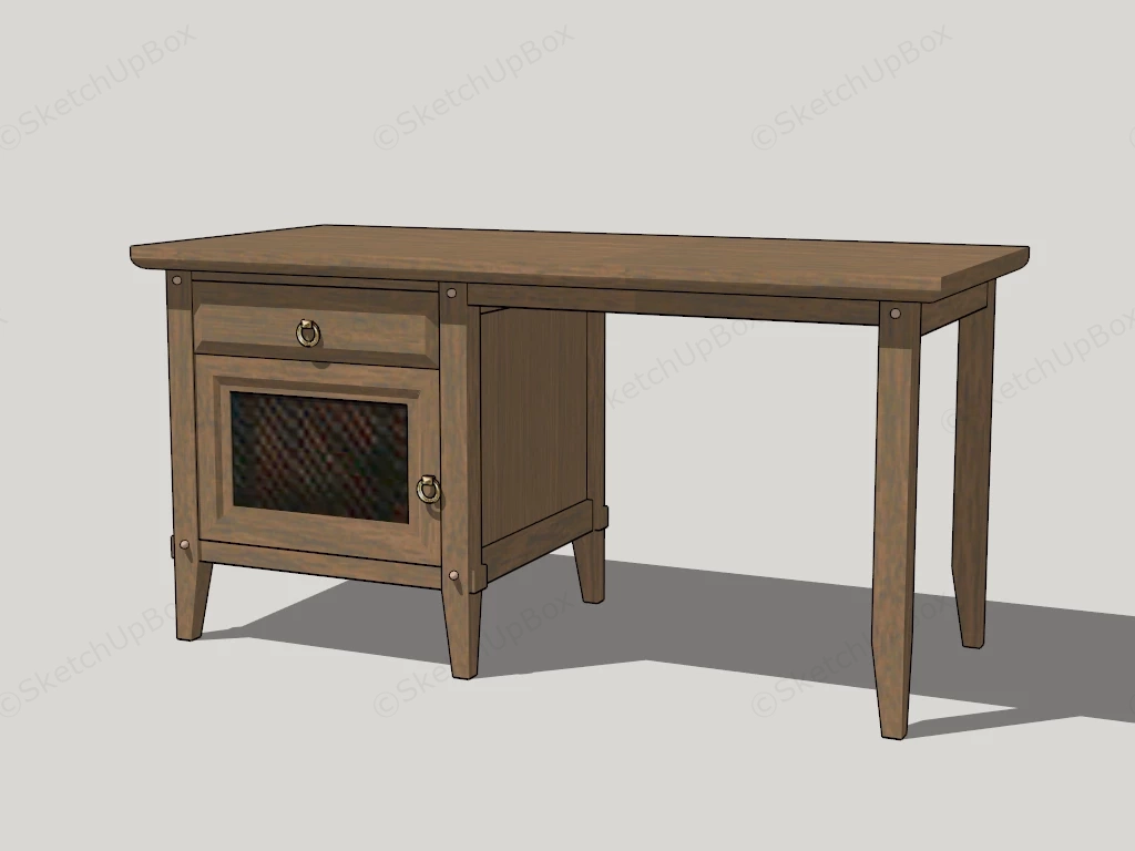 Rustic Home Office Desk sketchup model preview - SketchupBox