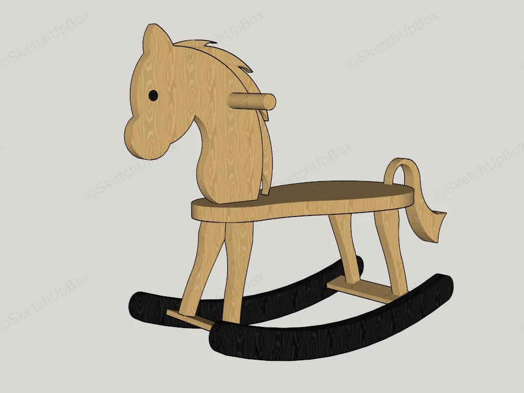 Wood Rocking Horse sketchup model preview - SketchupBox