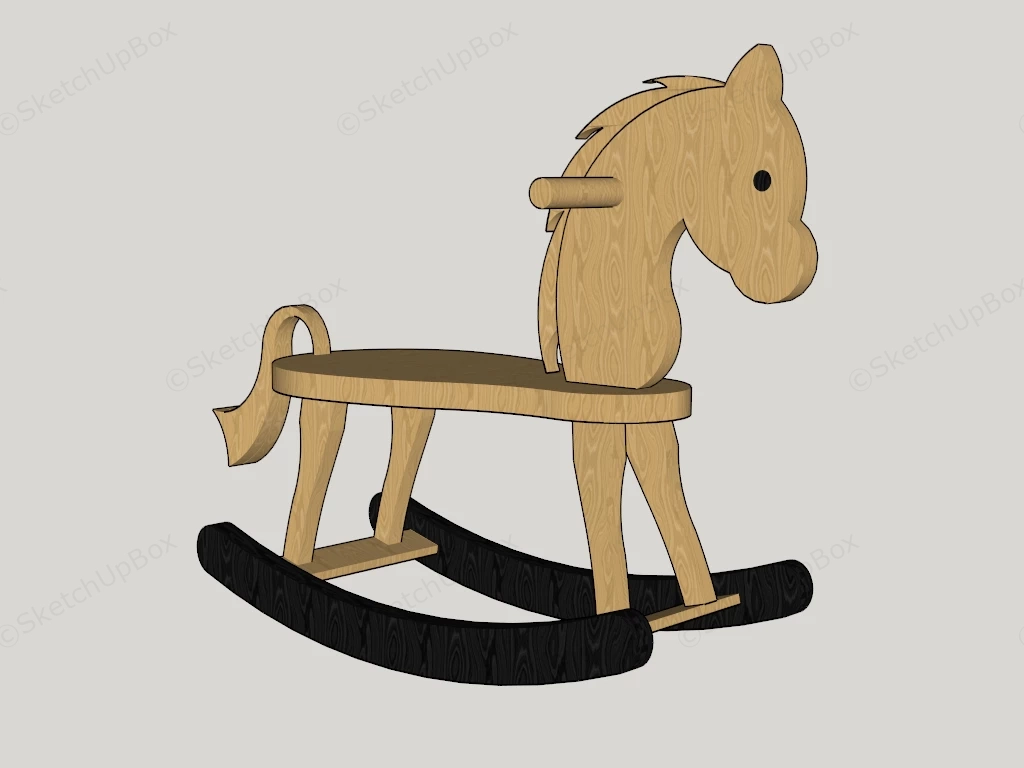 Wood Rocking Horse sketchup model preview - SketchupBox
