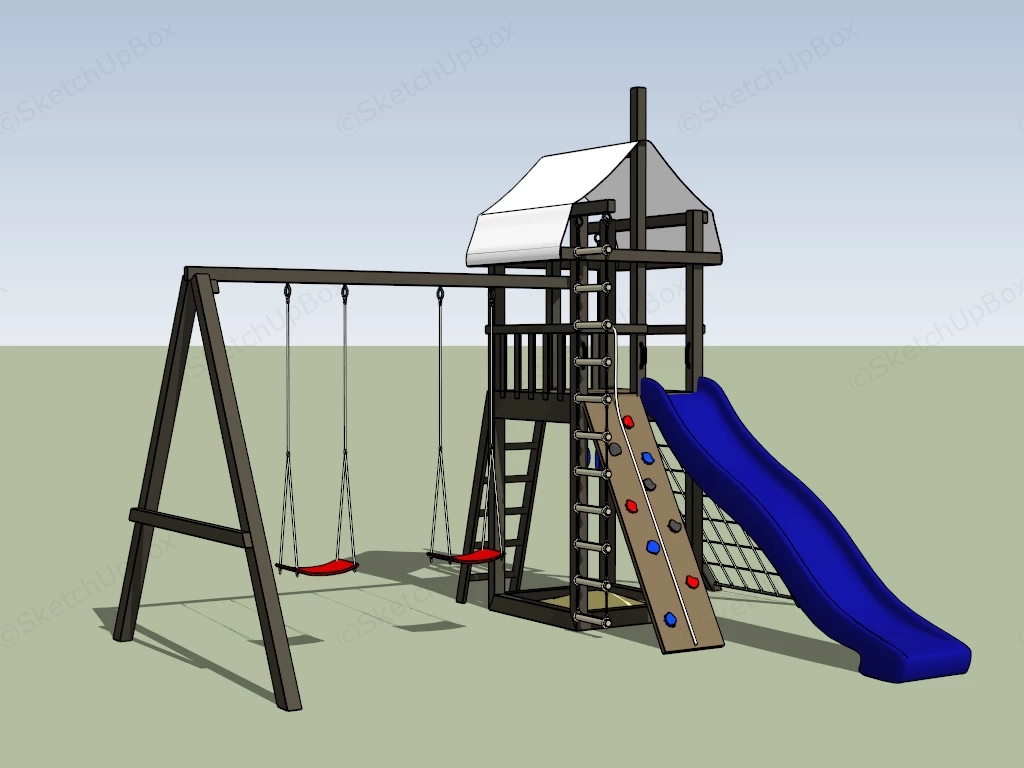 Small Backyard Playset sketchup model preview - SketchupBox