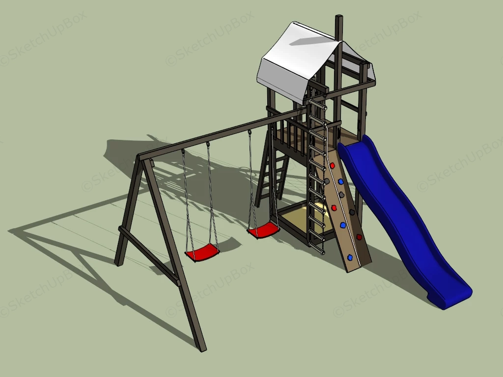 Small Backyard Playset sketchup model preview - SketchupBox