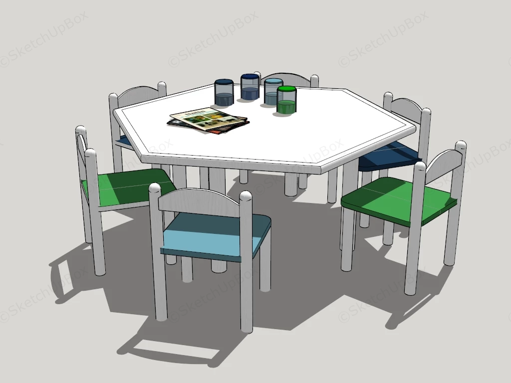 Play Table And Chair Set sketchup model preview - SketchupBox