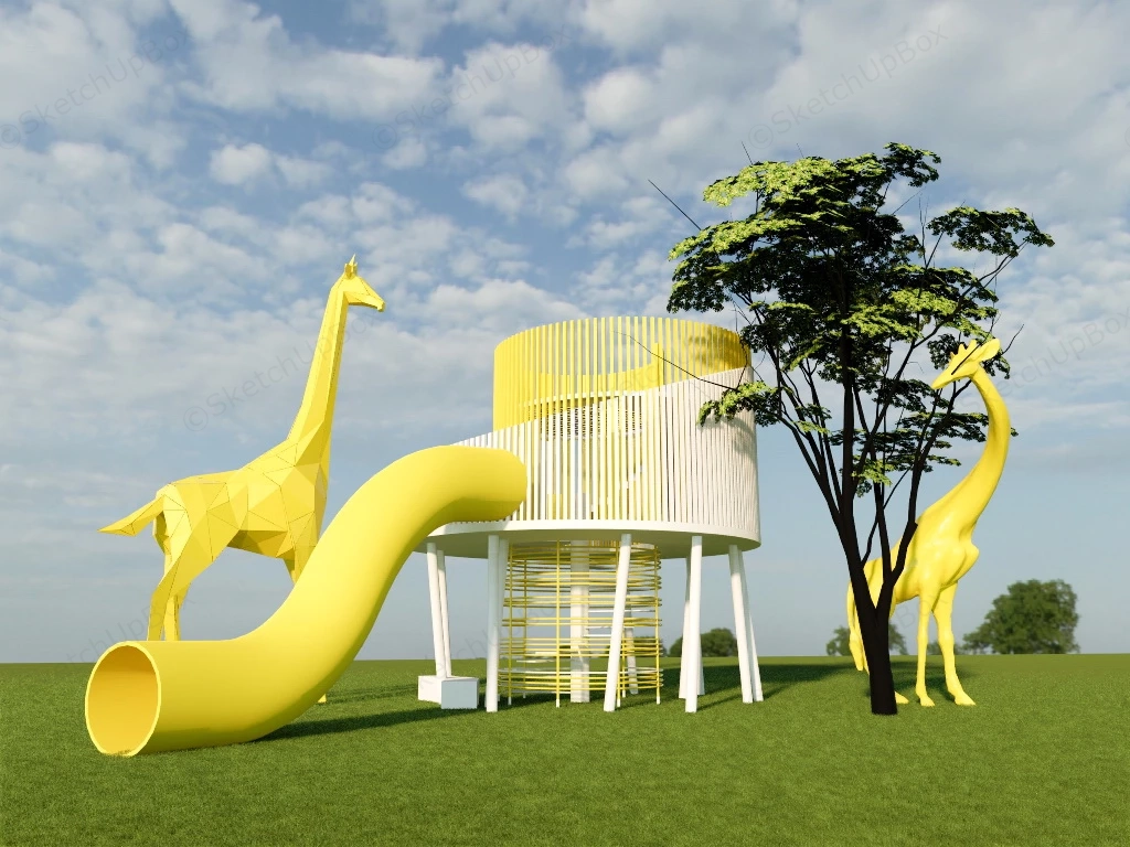 Giraffe Playground Slide sketchup model preview - SketchupBox