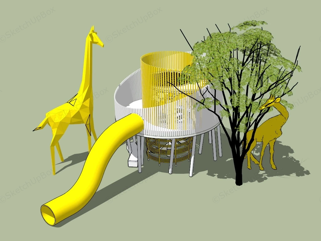 Giraffe Playground Slide sketchup model preview - SketchupBox