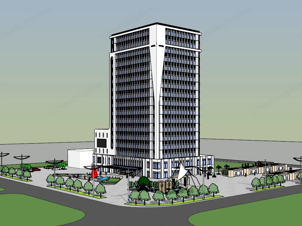City Business Hotel sketchup model preview - SketchupBox