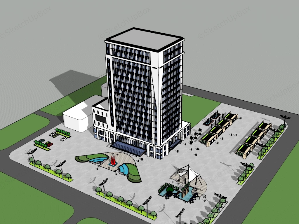 City Business Hotel sketchup model preview - SketchupBox