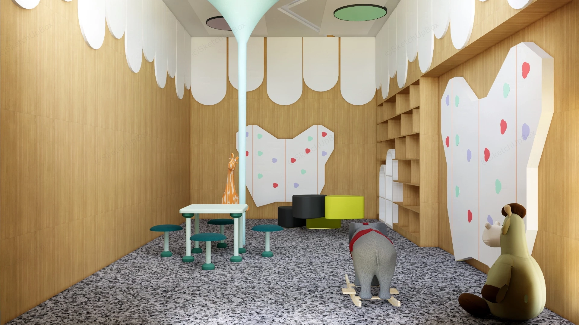 Kindergarten Reading Activity Room sketchup model preview - SketchupBox