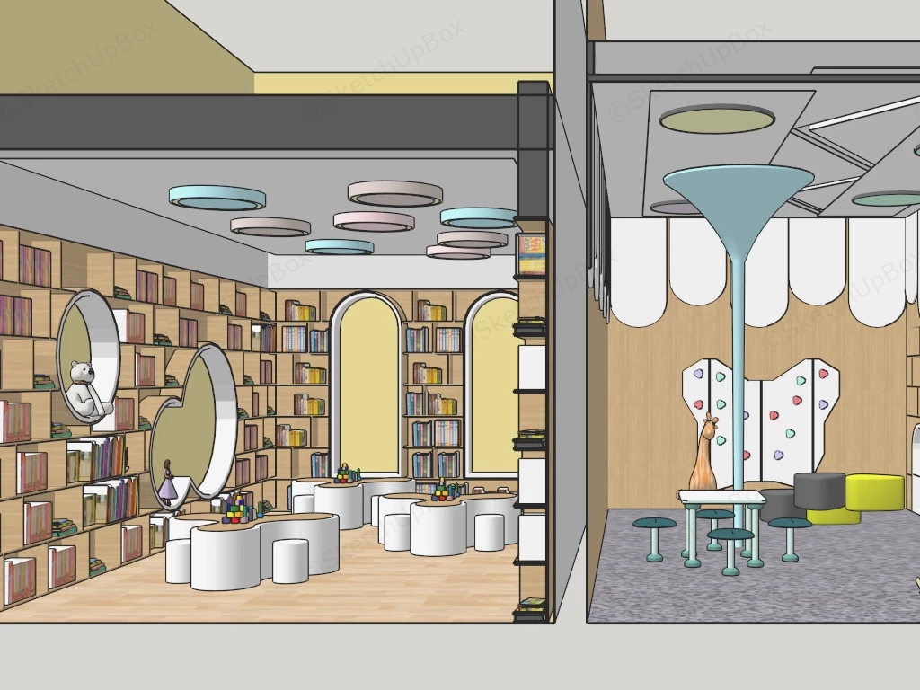 Kindergarten Reading Activity Room sketchup model preview - SketchupBox