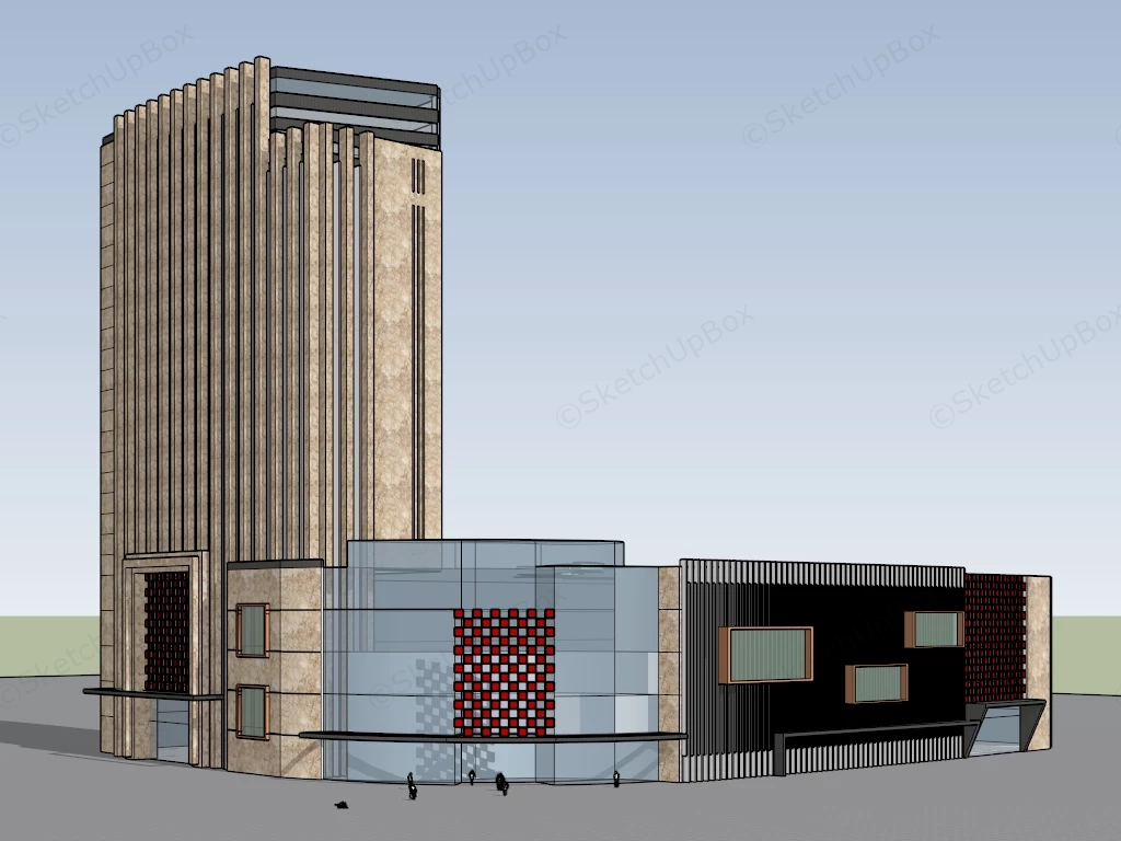 Shopping Center Architecture sketchup model preview - SketchupBox