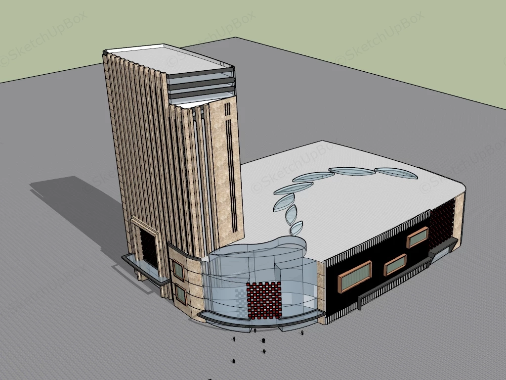 Shopping Center Architecture sketchup model preview - SketchupBox