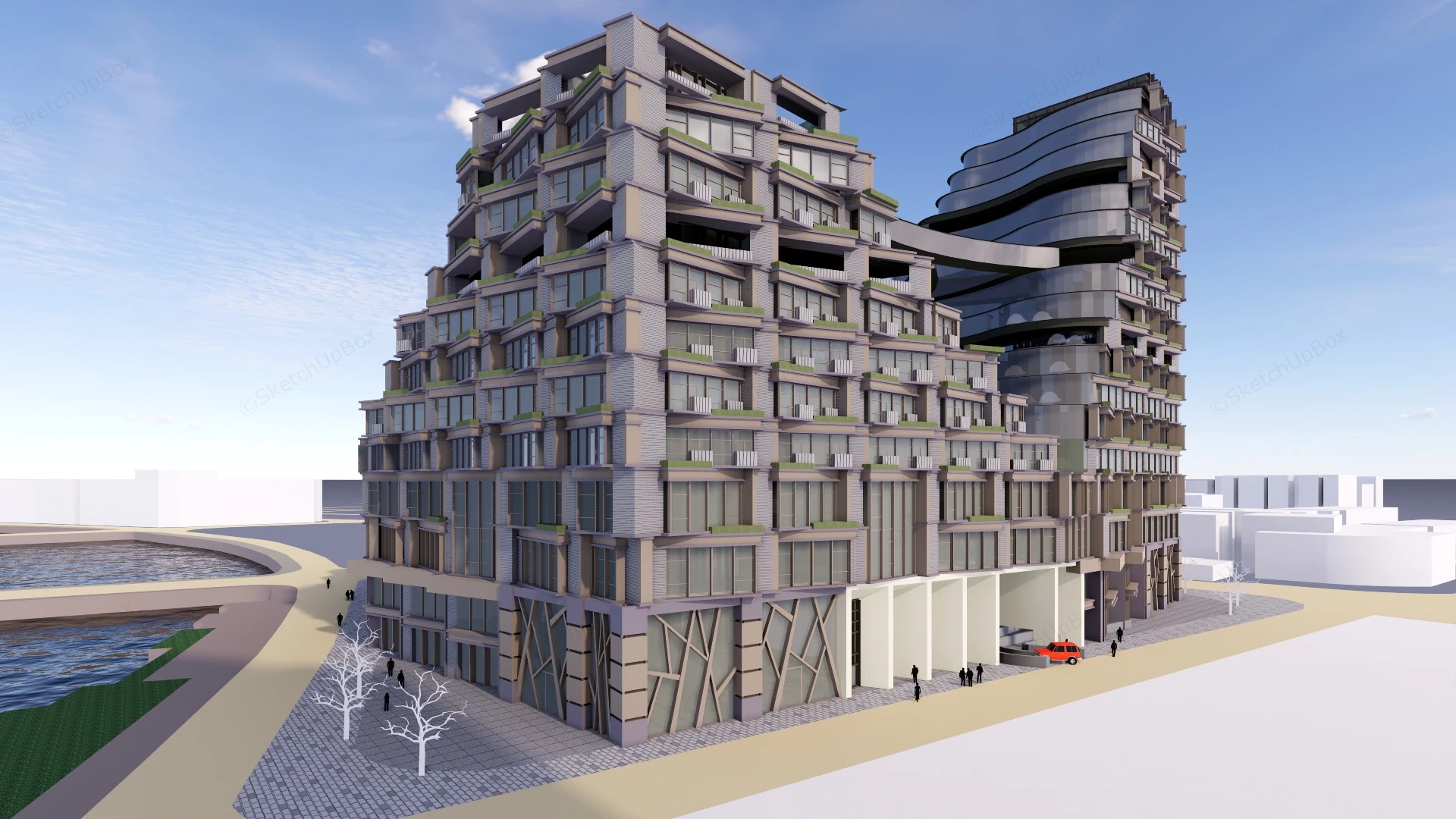 Ecological Architecture Design sketchup model preview - SketchupBox