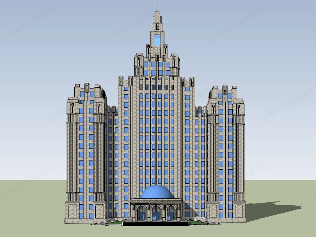 Art Deco Office Building sketchup model preview - SketchupBox