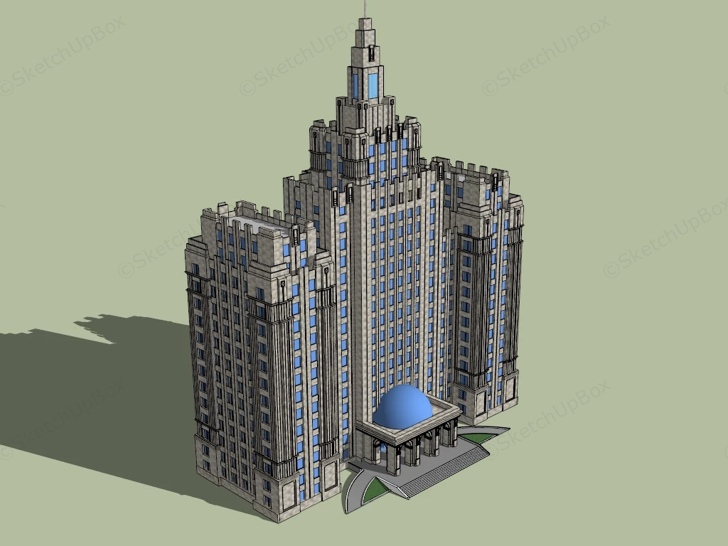 Art Deco Office Building sketchup model preview - SketchupBox