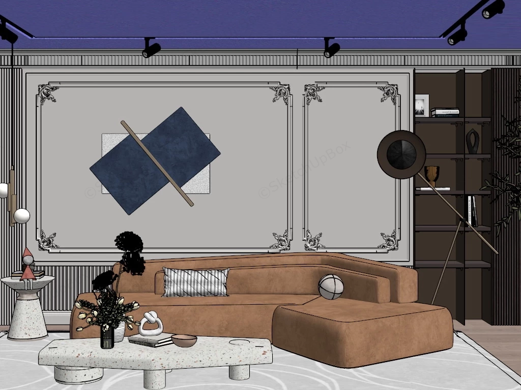 Scandinavian Style Living Room sketchup model preview - SketchupBox