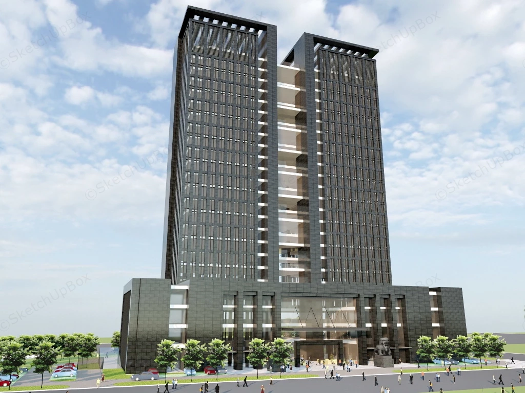 Bank Office Building sketchup model preview - SketchupBox