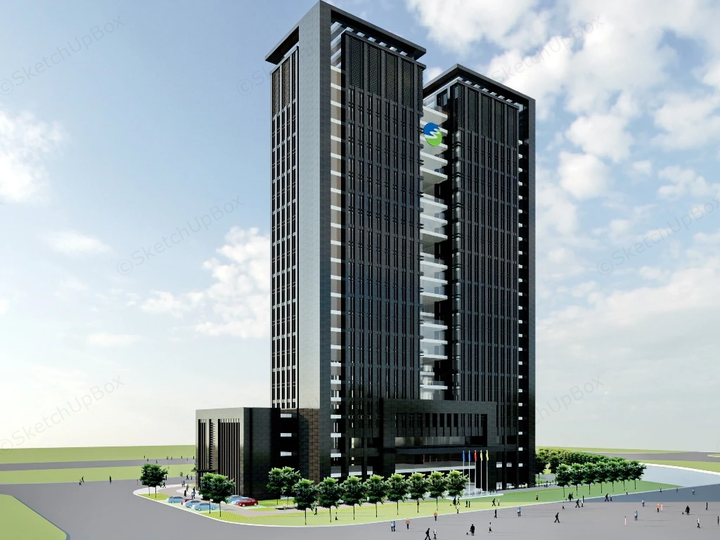 Bank Office Building sketchup model preview - SketchupBox