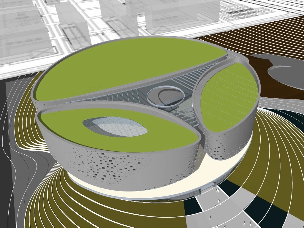 Modern Exhibition Hall Architecture Design sketchup model preview - SketchupBox