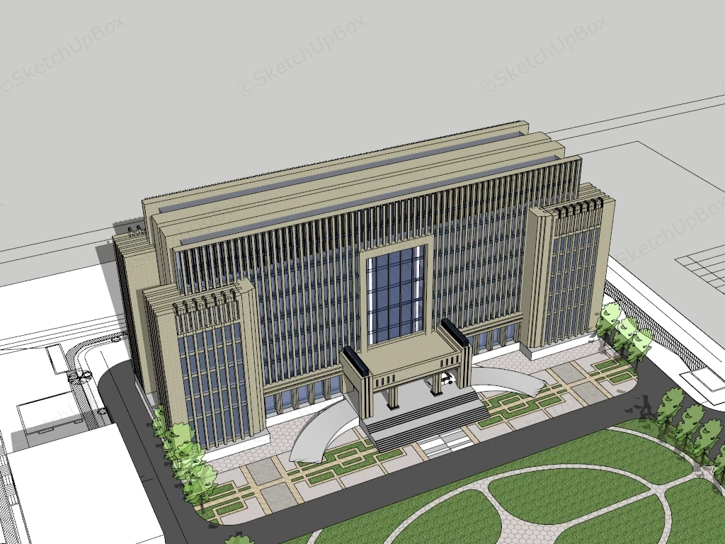 Government Office Building Design sketchup model preview - SketchupBox