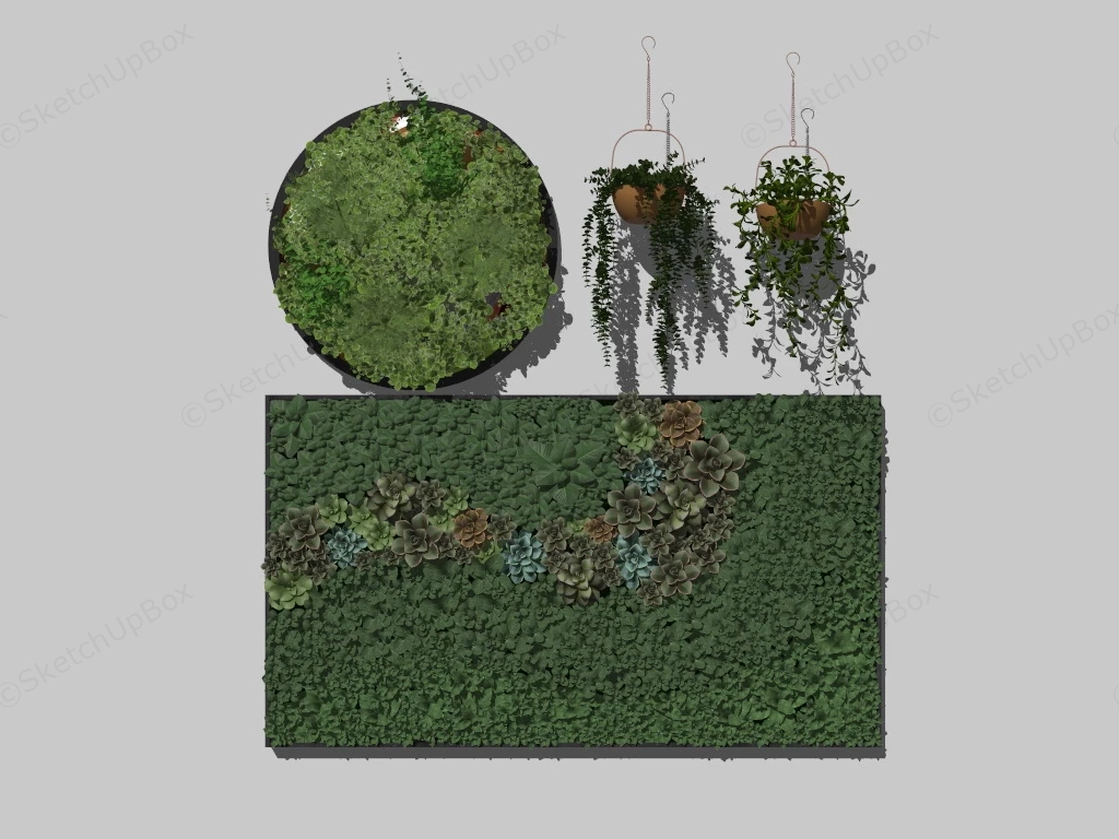 Vertical Garden Plants sketchup model preview - SketchupBox