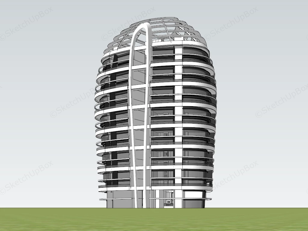 Modern Hotel Architecture Concept sketchup model preview - SketchupBox