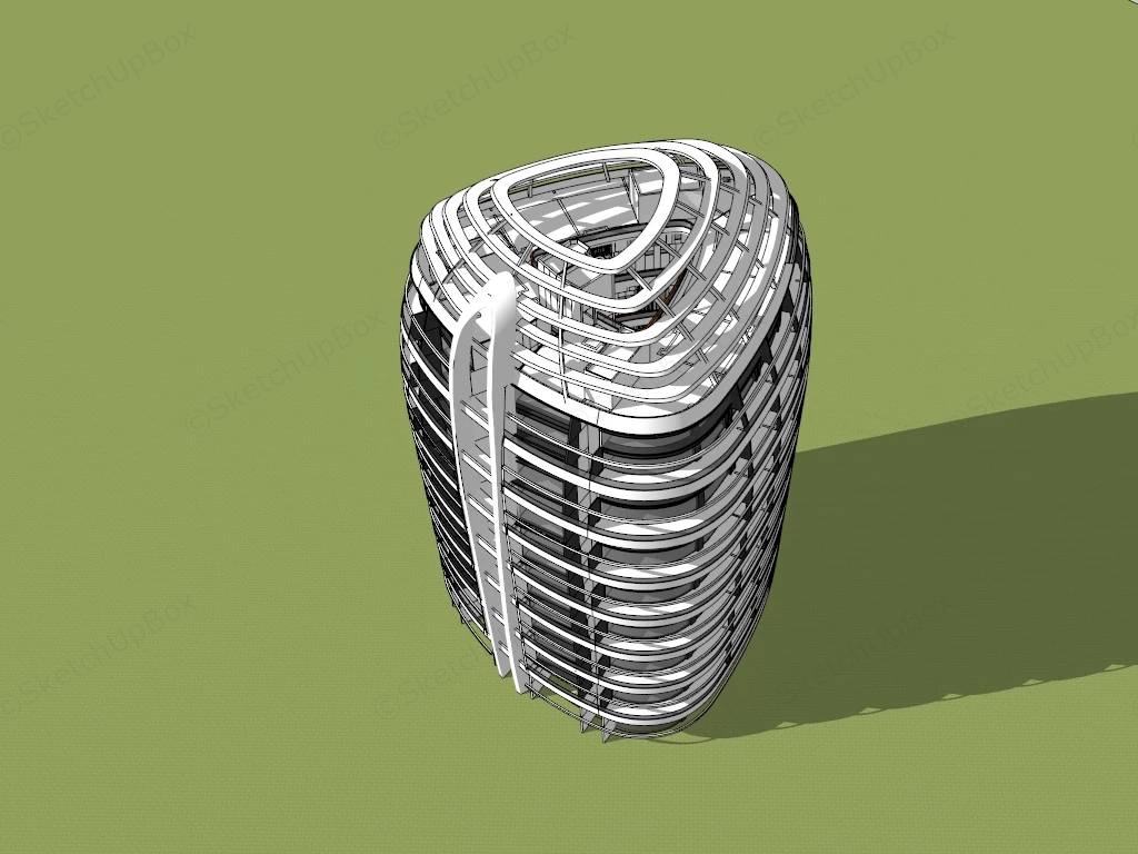 Modern Hotel Architecture Concept sketchup model preview - SketchupBox
