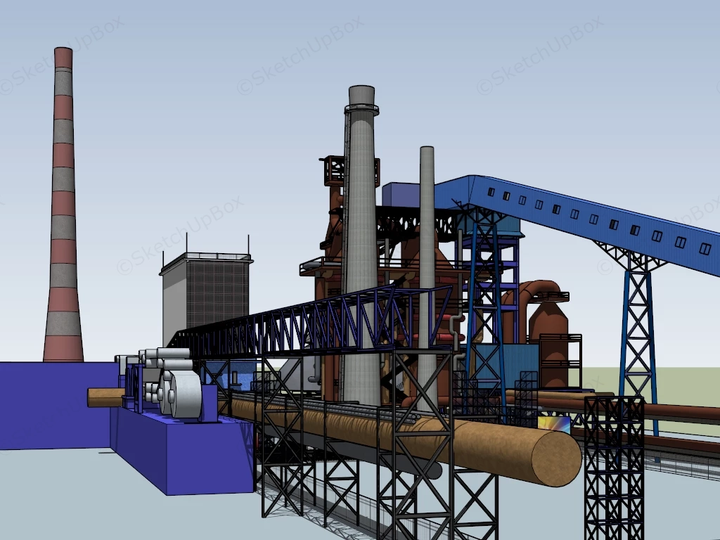 Iron And Steel Smelting Plant sketchup model preview - SketchupBox