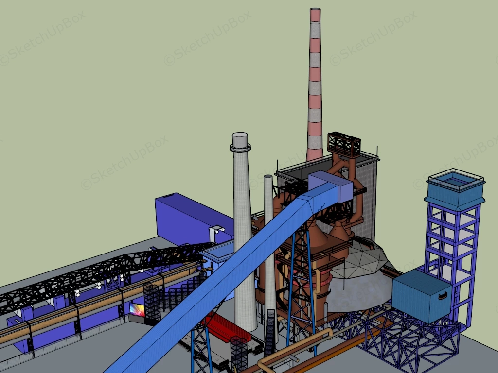 Iron And Steel Smelting Plant sketchup model preview - SketchupBox