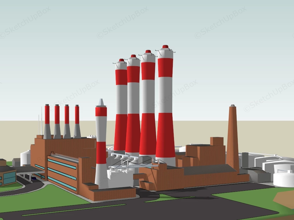 Oil Refinery Plant sketchup model preview - SketchupBox
