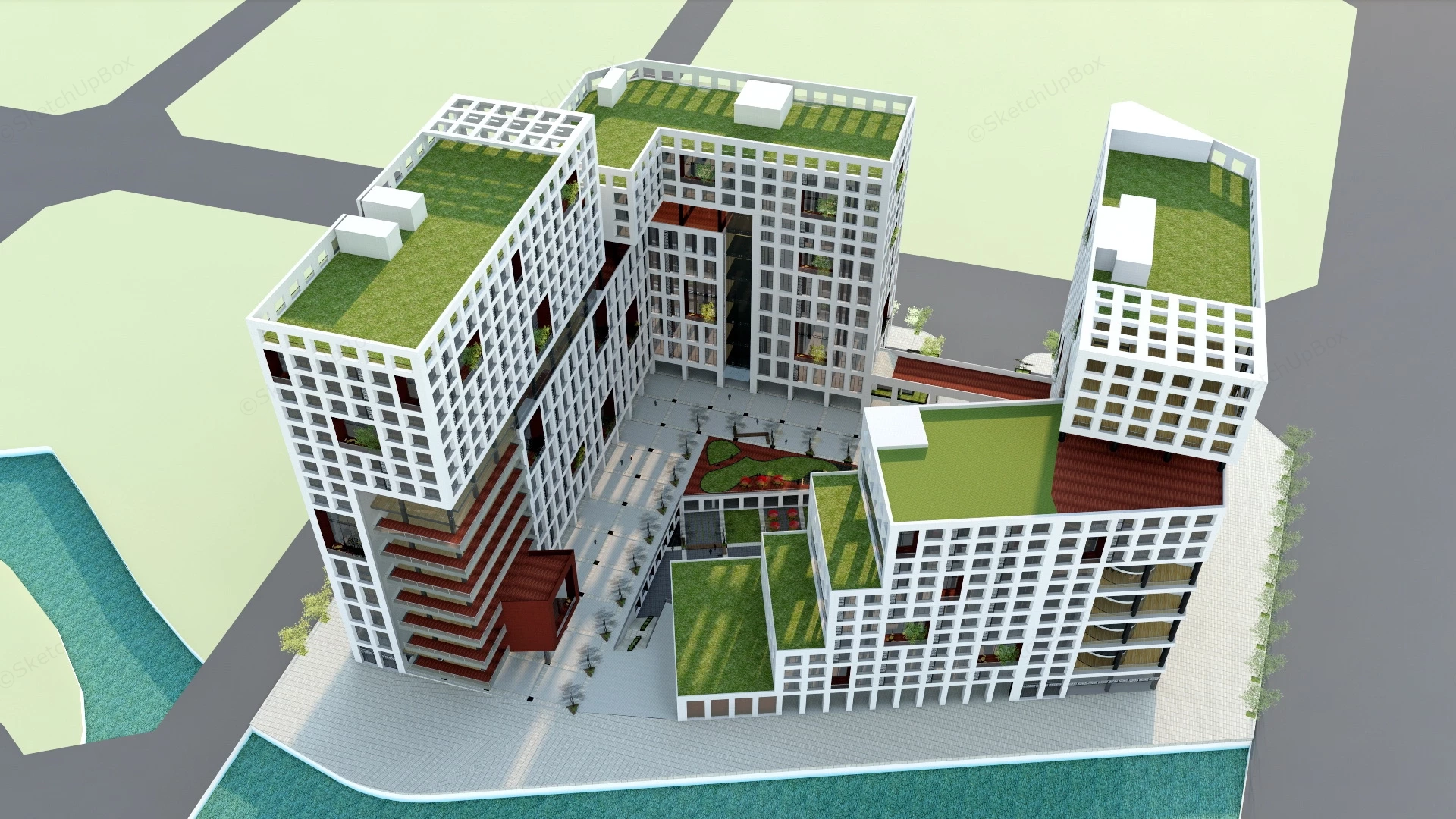 Software Park Building sketchup model preview - SketchupBox