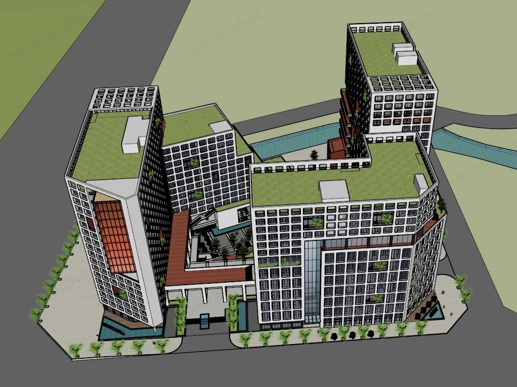 Software Park Building sketchup model preview - SketchupBox