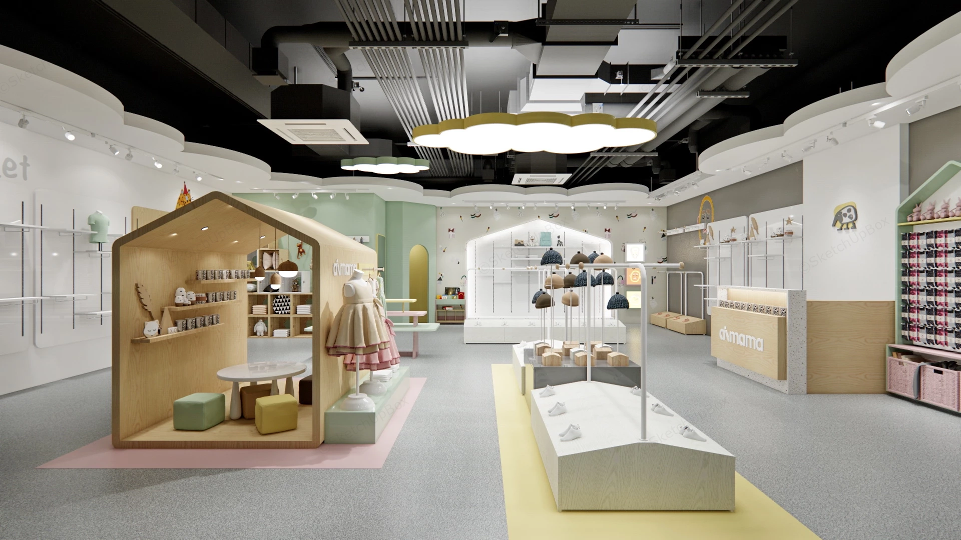 Children’s Clothing Store sketchup model preview - SketchupBox